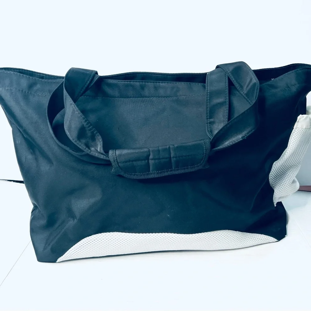 New Balance Black/White  Gym Tote with White Accents Duffel Athletic 12” x 20”